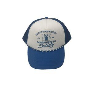 Dutch Bros Trucker Cap Hat Blue 7 White SnapBack